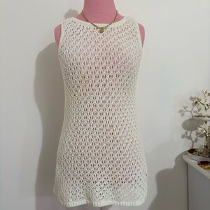 White House Black Market Cream Crochet Dress/ Cover-up